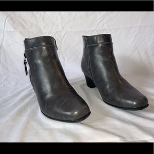 Grey leather Michael Shannon booties